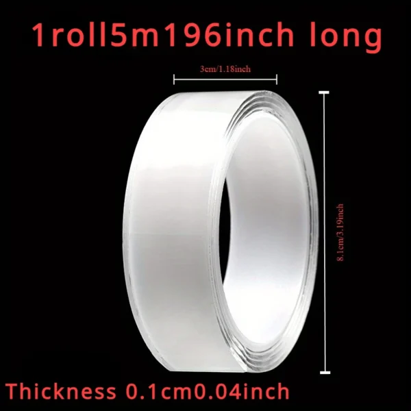 S27650b16e9e24f1090df970defdce31eg.webp 1/3/5m Nano Tape Double-Sided Adhesive Tape Traceless Waterproof Tape For Bathroom Kitchen Sink Tap Gel Stickerشريط نانو لاصق مزدوج الجوانب بطول 1/3/5 متر، مقاوم للماء، بدون أثر، مناسب للحمام وحوض المطبخ وحنفية الحوض وملصق جل